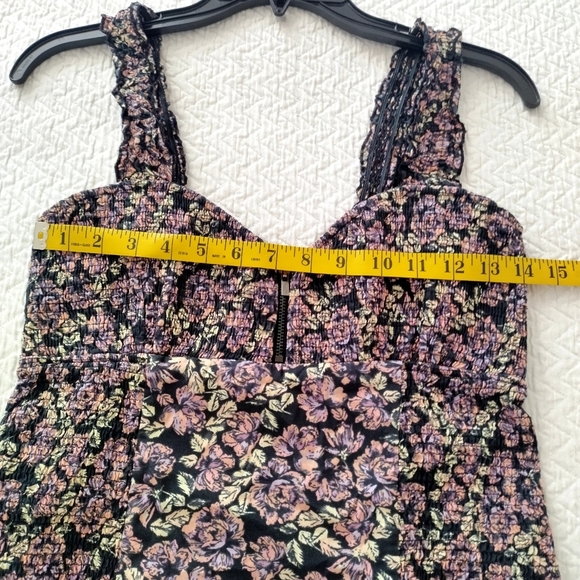 Free People Intimately Free Mini Smocked Printed Bodycon Dress Sz S - Picture 7 of 9